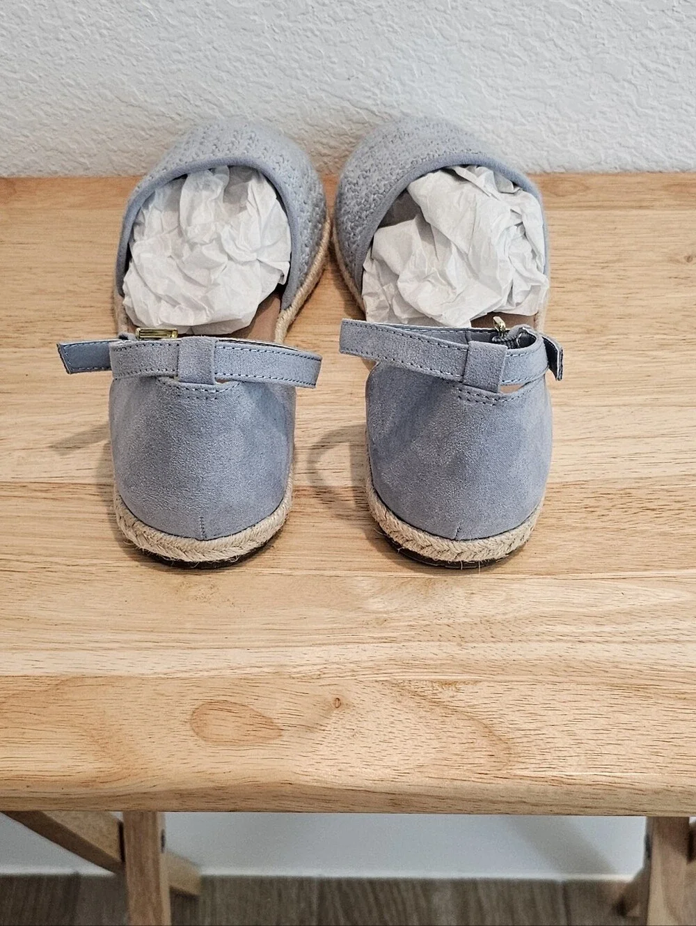 LC Lauren Conrad Crochet Espadrille Flats Blue, Size 10